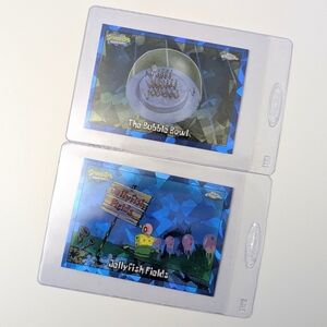 SpongeBob Topps Chrome Blue Sapphire Refractor 2 Cards